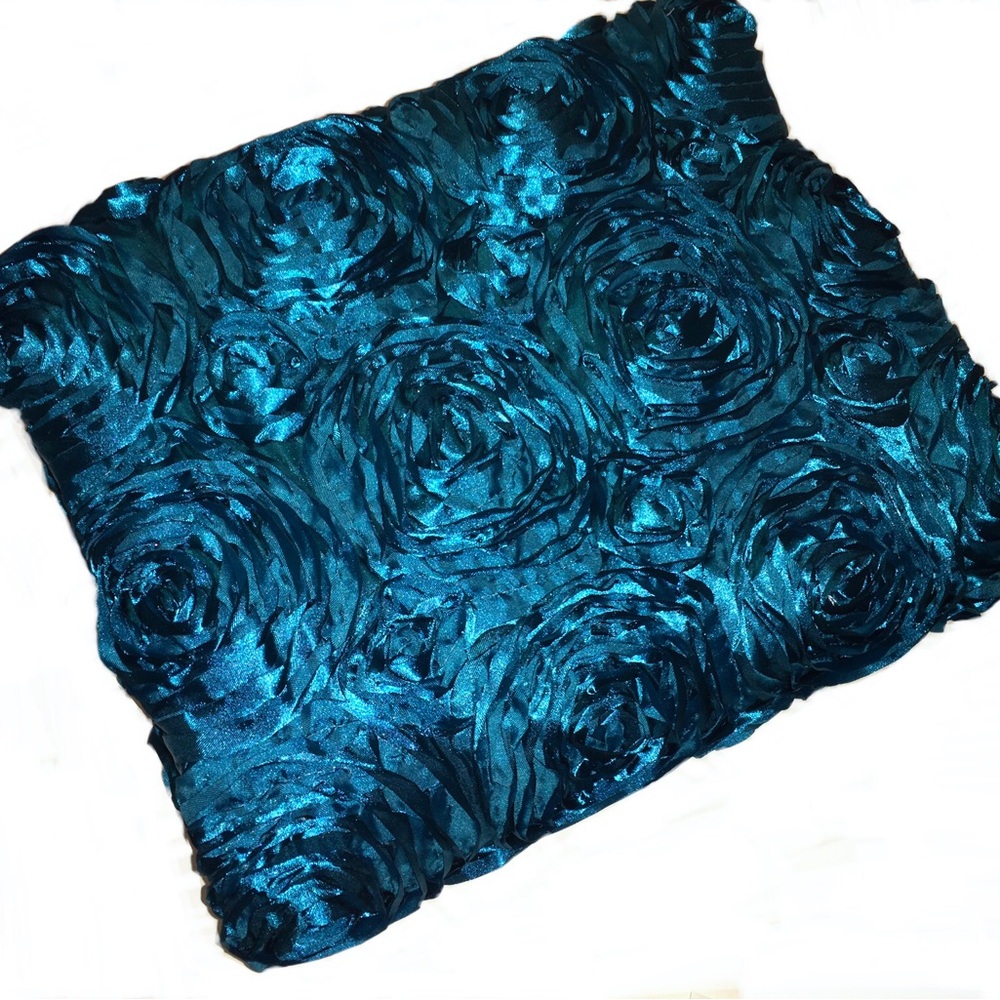New! Teal ribbon embossed taffeta